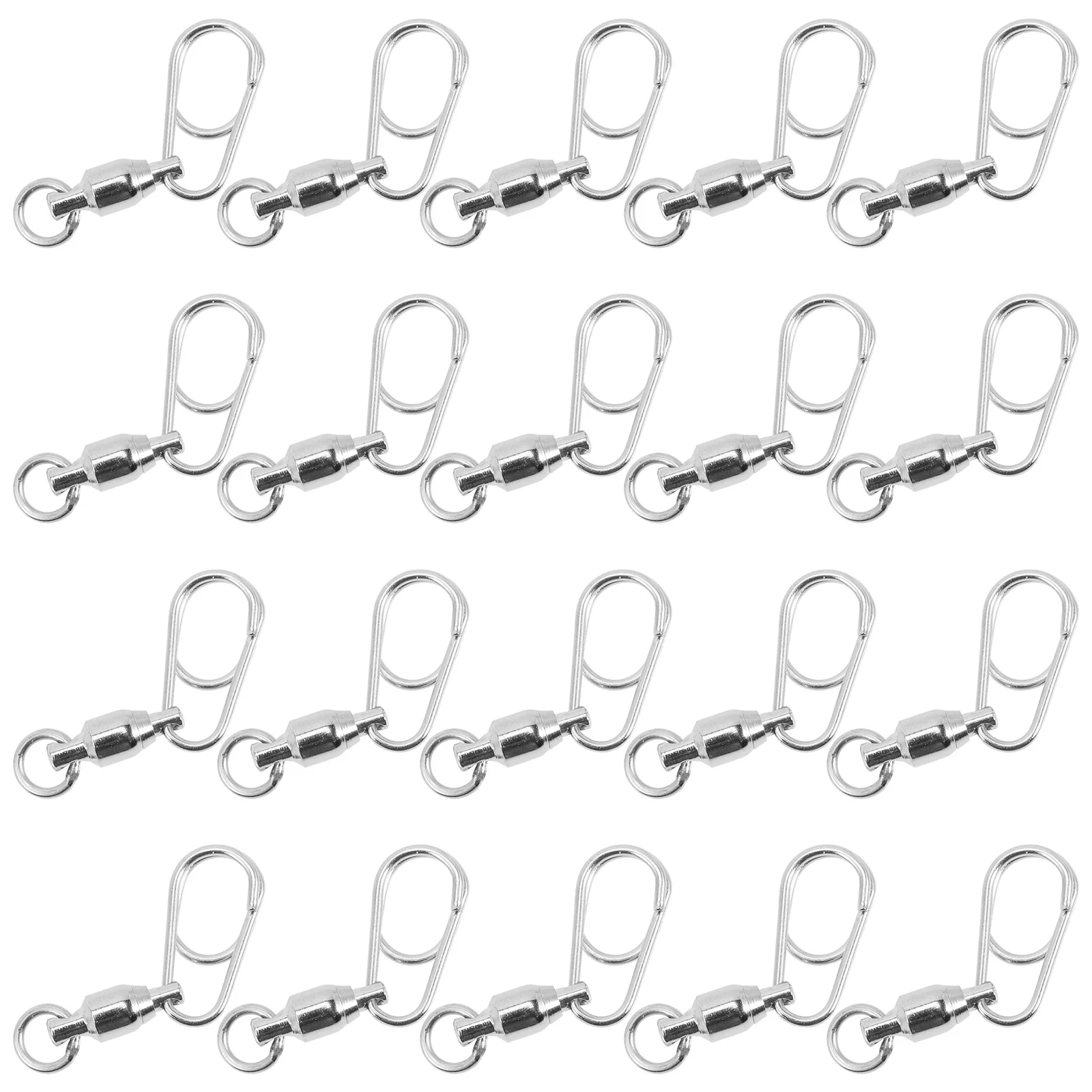 

30Pcs Fishing Swivel Stainless Steel Barrel Swivels with Safety Ring for Hard Baits Strong Pull Resistance Small Fishing