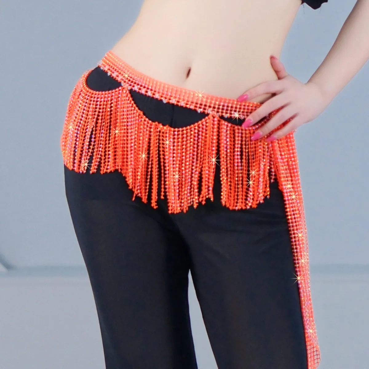 Lady's Waist chain、Belly Dance Hip Scarf、body chain、Belts' chains、Decorative belt、Dance belt、Fringe Waist Chain view 4
