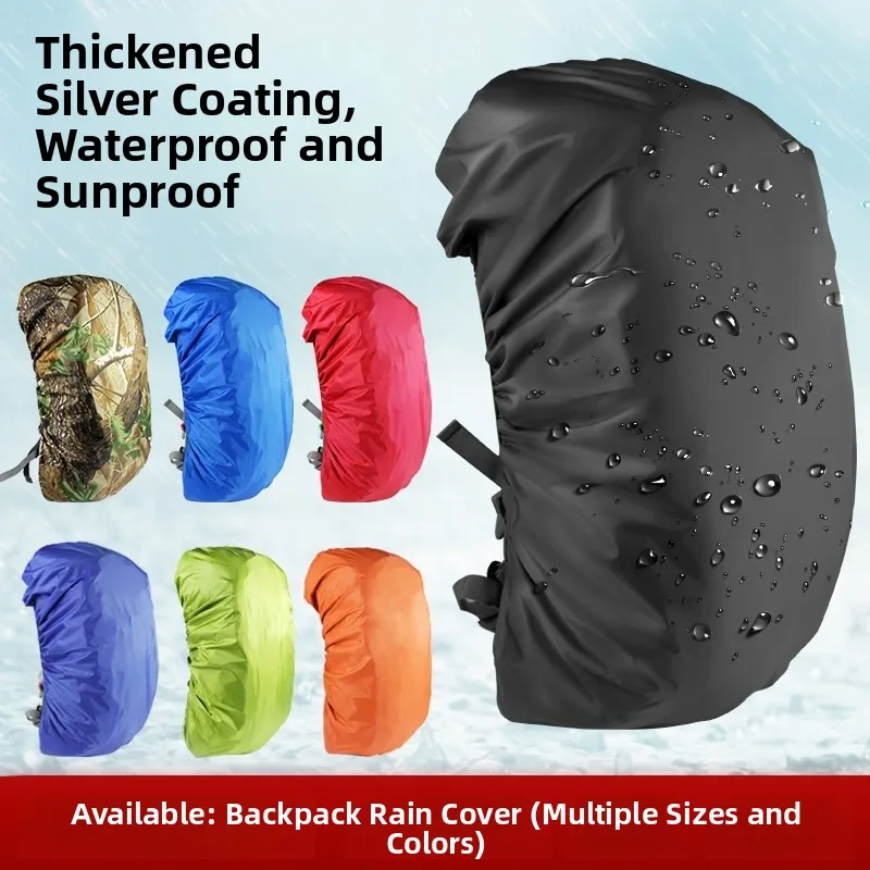 Waterproof Rain Cover Outdoor Hiking Double Shoulder Bag Luggage Cover Student Bookbag Riding Dust Mud Bag Unisex Multi Size