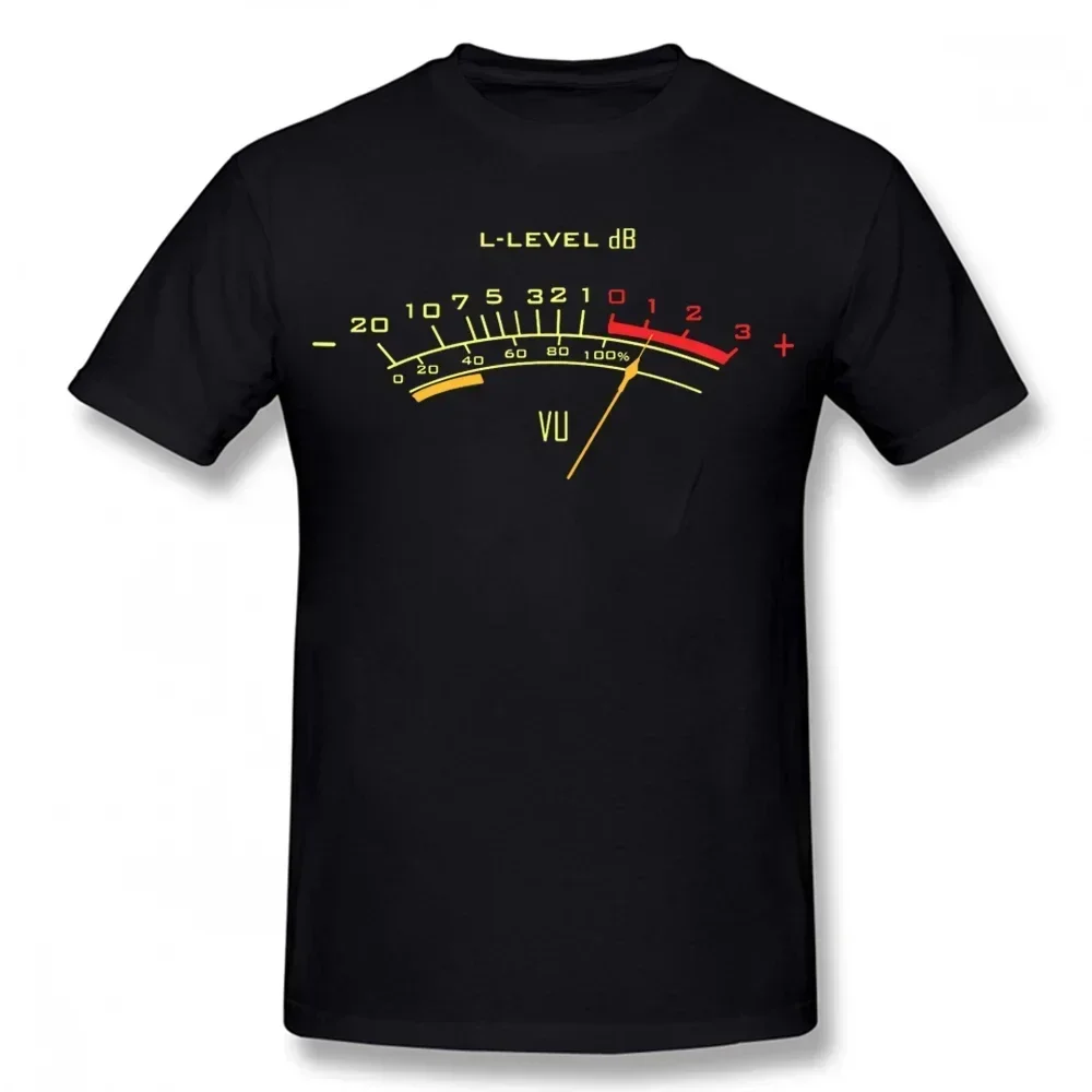 Vu Meter Vintage Analog T Shirt Men Cotton Summer Audio Engineer Recording Studio T-Shirt Short Sleeve Graphics Tshirt Tee Top