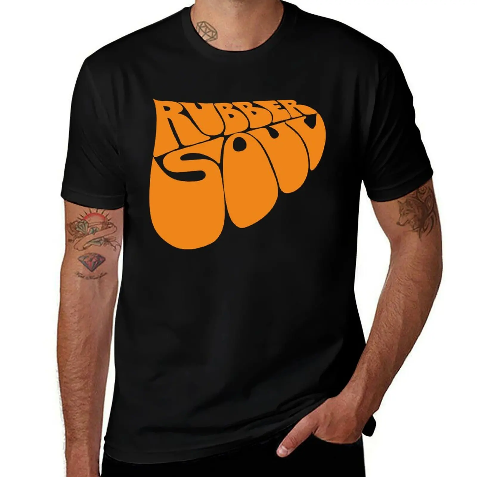 

Best seller rubber souls logo merchandise T-Shirt Basic Plain Short Sleeve Crew Neck Tee