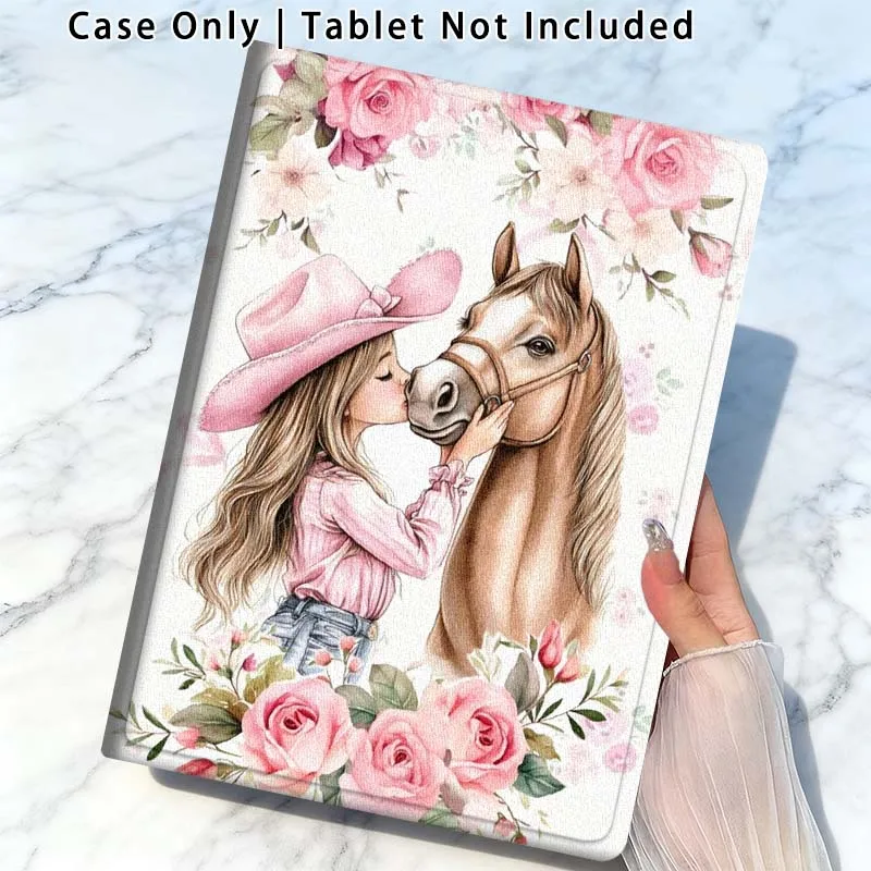 Cartoon Girl Horse For Xiaomi Poco Redmi Pad 2 4 5 6 6S 7 7S SE Pro Ultra Max 14 11 8.8 11.2 12.5 Inch Tablet Case