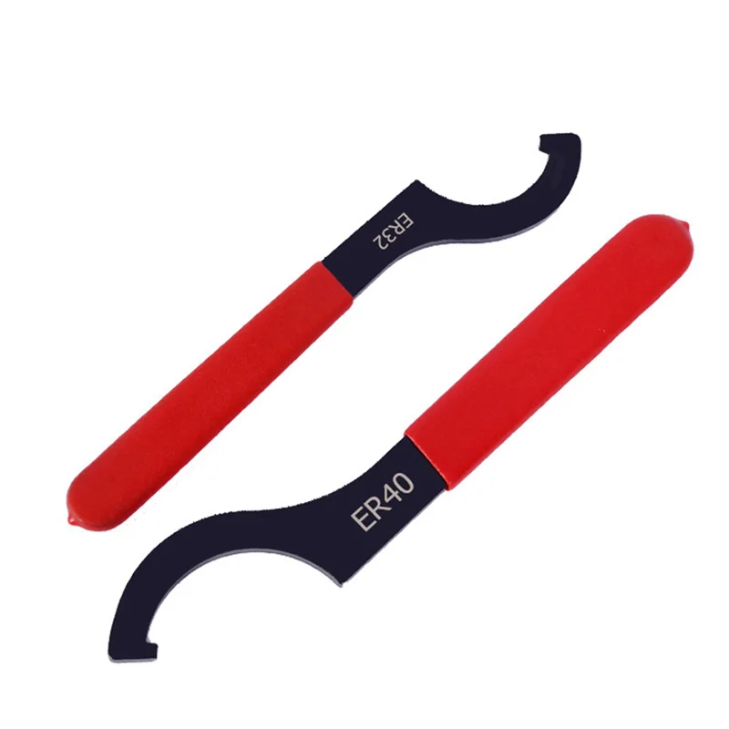 

High Quality-3 PCS Machine Tool Wrench ER Multi-Specification Electrophoresis Blackening Wrench ER25/32/40 Wrench Black & Red,3