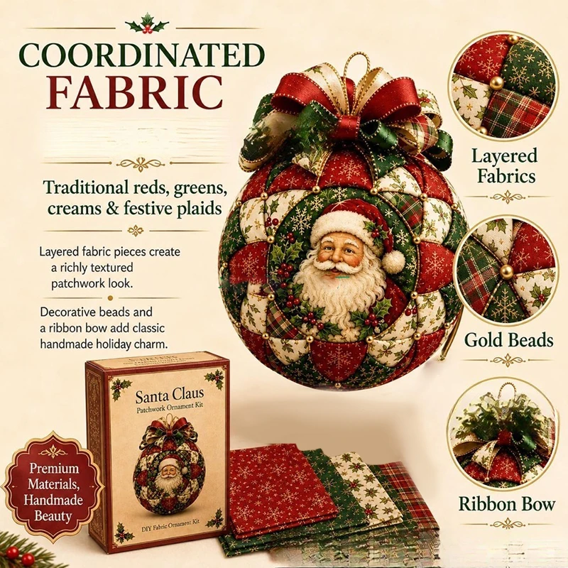 Vintage Christmas Patchwork Ball 2