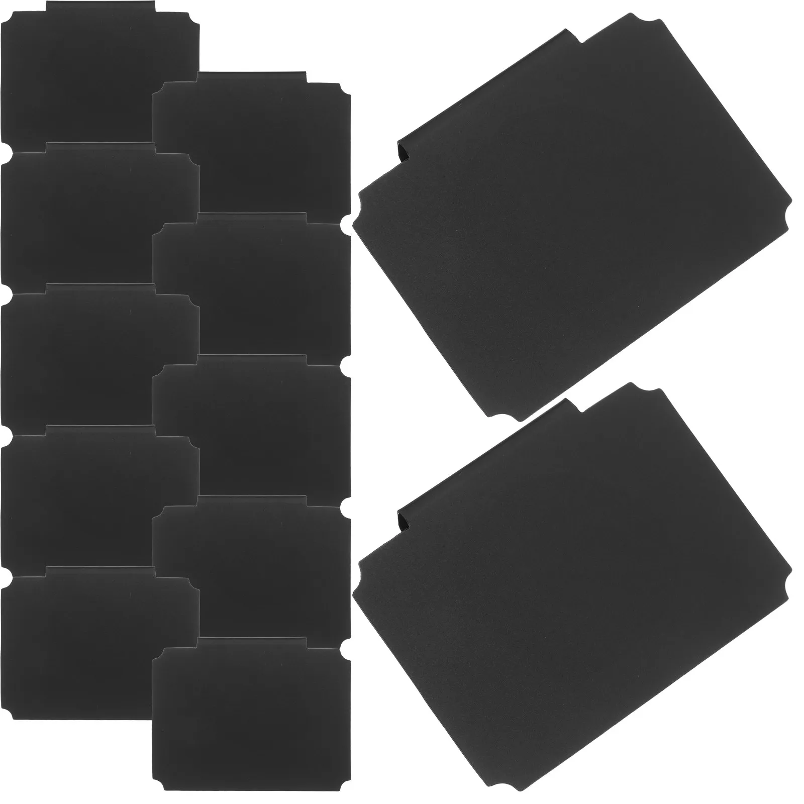 

12Pcs Basket Label Clips Matte Black Clip-on Writable Dry Erase Tags Reusable Plastic Bin Labels Pantry Storage