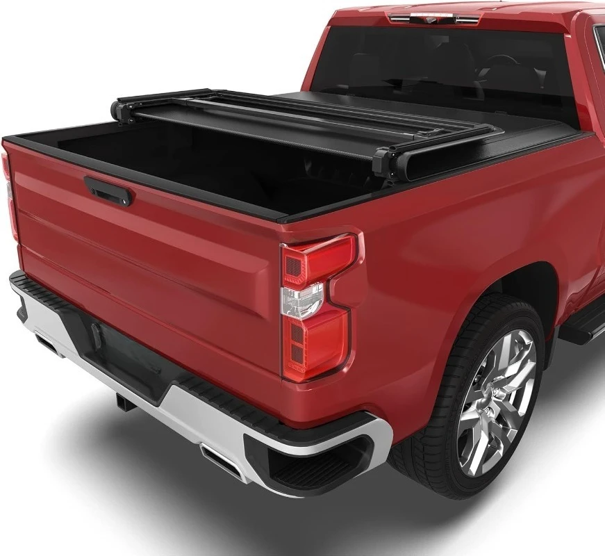 

Tri-Fold Truck Bed Soft Tonneau Cover Compatible with 2019-2025 Chevy Silverado 1500 Sierra 1500 New Body