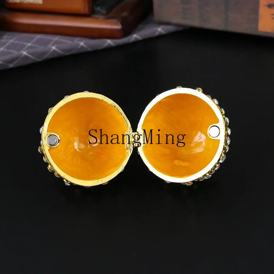 

CL Exquisite Easter Egg Gifts Enamel Painted Diamond Metal Crafts Jewelry Box Ornament