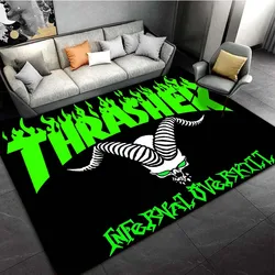 T-Thrasher Skateboarding Magazine Brand Area Rugs for Living Room Bedroom Decoration Rug Children Play Room Mat Anti-slip Carpet