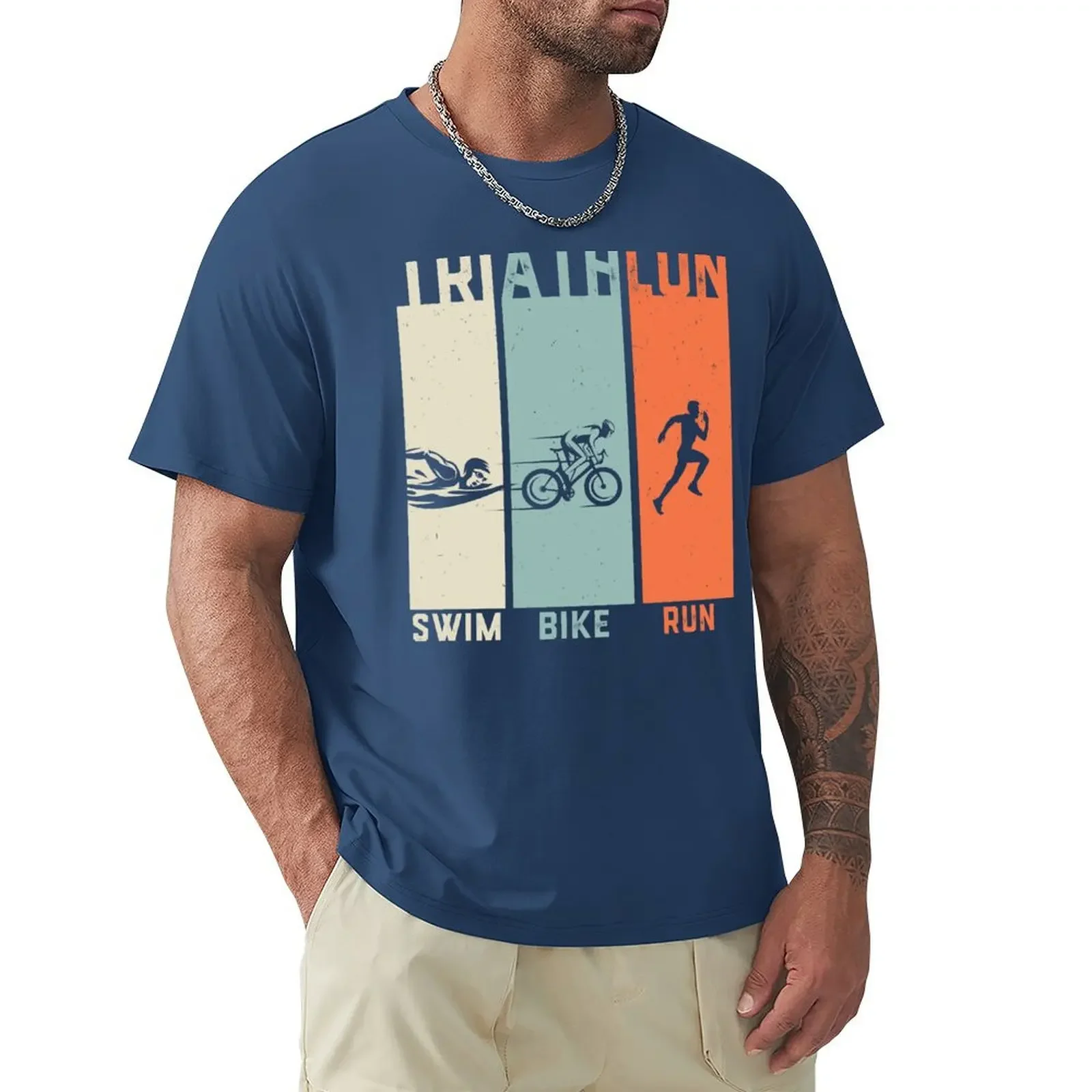 Triathlon Vintage Swim Bike Run T-Shirt customizeds customs design your own for a boy t shirt for men