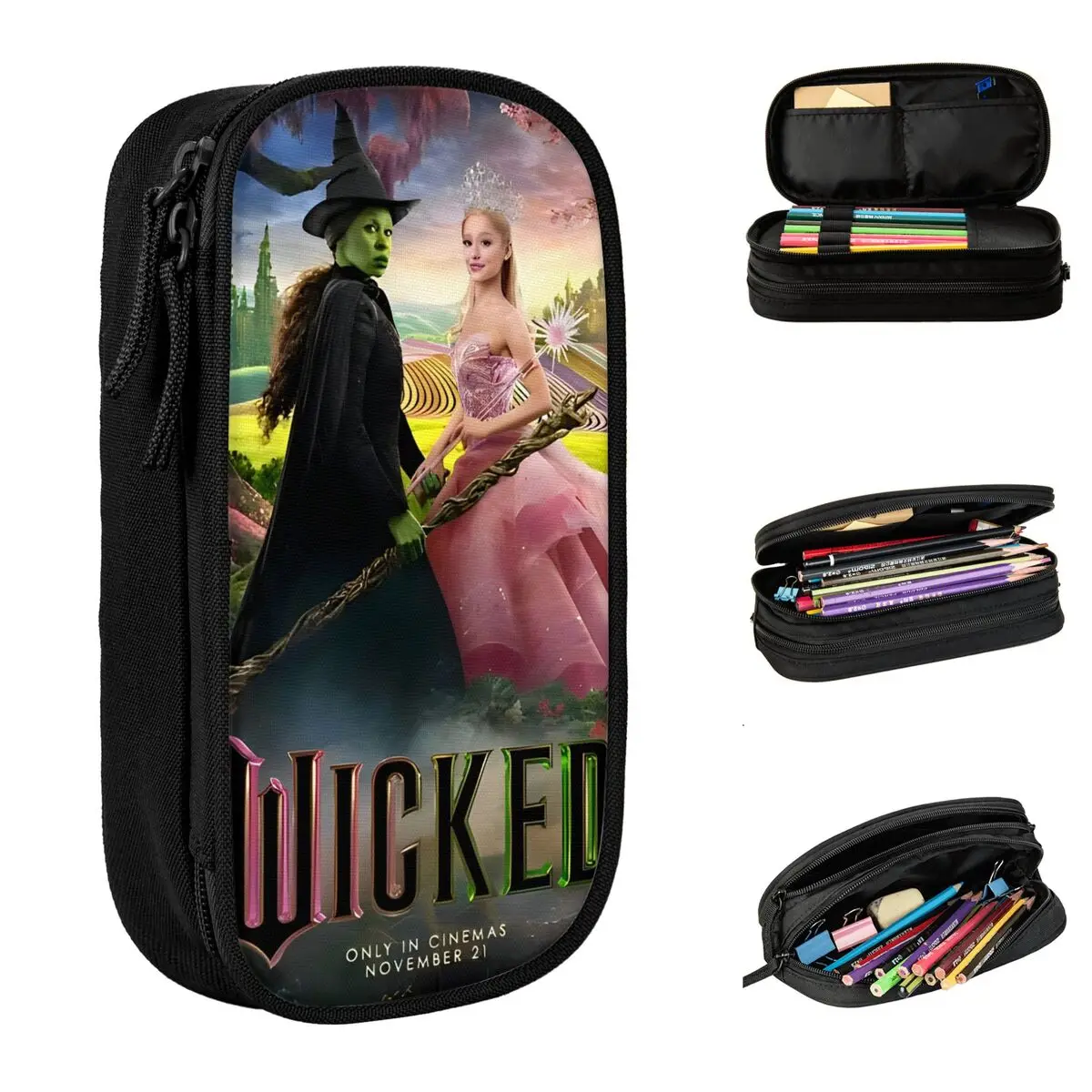 Epic Musical Fantasy Film Wicked Pencil Cases Lovely Pen Holder Bags for Student Large School Supplies Cosmetic Pencilcases