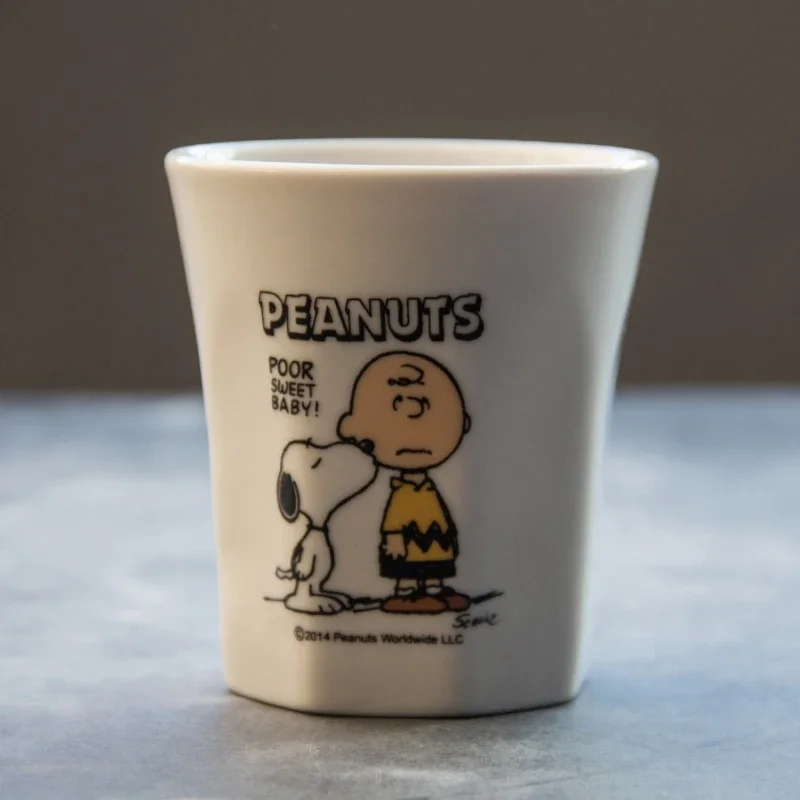 250ML Snoopy Water Cup Anime Ceramics Mug Children Drink Water Mug Cartoon Coffee Milk Fruit Juice Tea Cup Drinkware Accessories