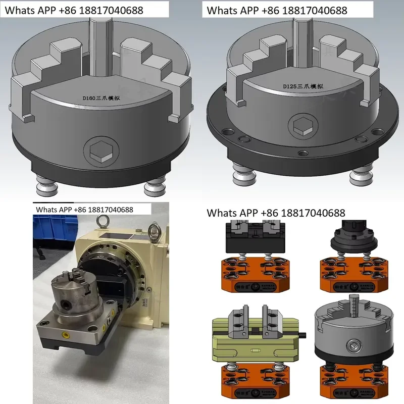 1PC for Zero Point Quick Change 3 Jaw Chuck Clamping Plate D96/52 Pull Stud 160mm Diameter 125 Precision 45 Axis
