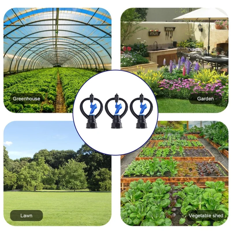 

WORTHOWN-50PCS Butterfly Sprinkler Automatic External Wire Impeller Nozzle 360 Degree Automatic Rotation Sprinkler Irrigation