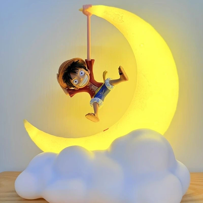 

Genuine One Piece Luffy Night Light Anime Peripheral Desktop Decoration Magnetic Control Moon Lamp Children Cute Customized Gift