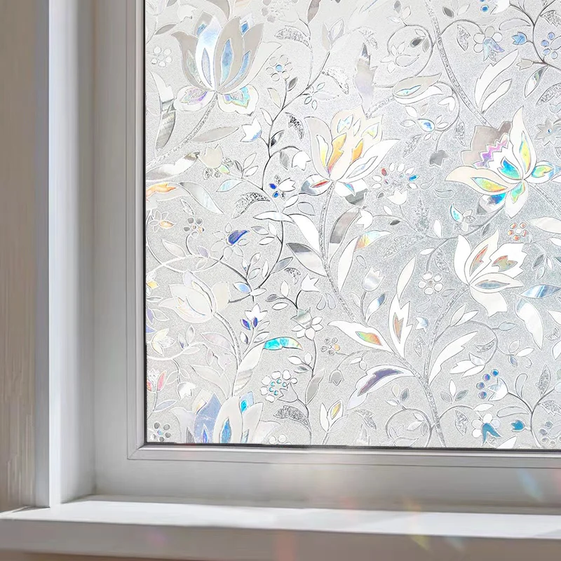 NONE Sichtschutzfolie für Fenster, statisch haftet, Vinyl, 3D-Aufkleber, Regenbogenfolie für Glastüren, Wärmeregler, Anti-UV 3