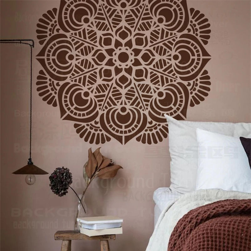 

70cm - 110cm Stencil Mandala Extra Large Wall Flower For Painting Walls Paint Big Vintage Larges Templates Brick Round S239