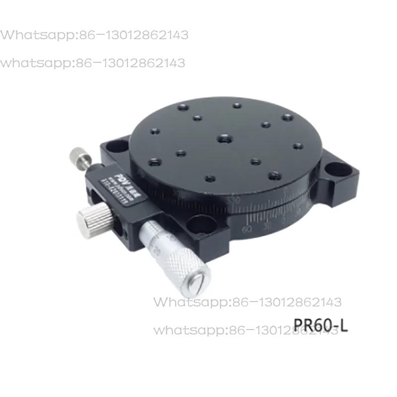 PR60-L Manual Precision Rotary Stage, 360 Degree Micrometer Driven Rotary Indexing Turntable