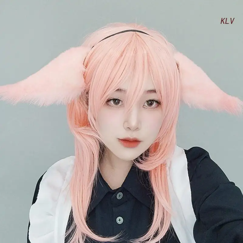 Cosplay Cartoon Roze Kleur Vossen Oren Haar Hoepel Vrouw Make-Up Hoofdband Voor Easter Halloween Cosplay Haaraccessoires