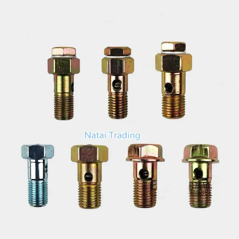 5pcs Diesel Unit Pump Oil Return Valve Screw EUP M14 M12 Hollow Screw with Filter Equal Pressure Relief Valve with Steel Ball