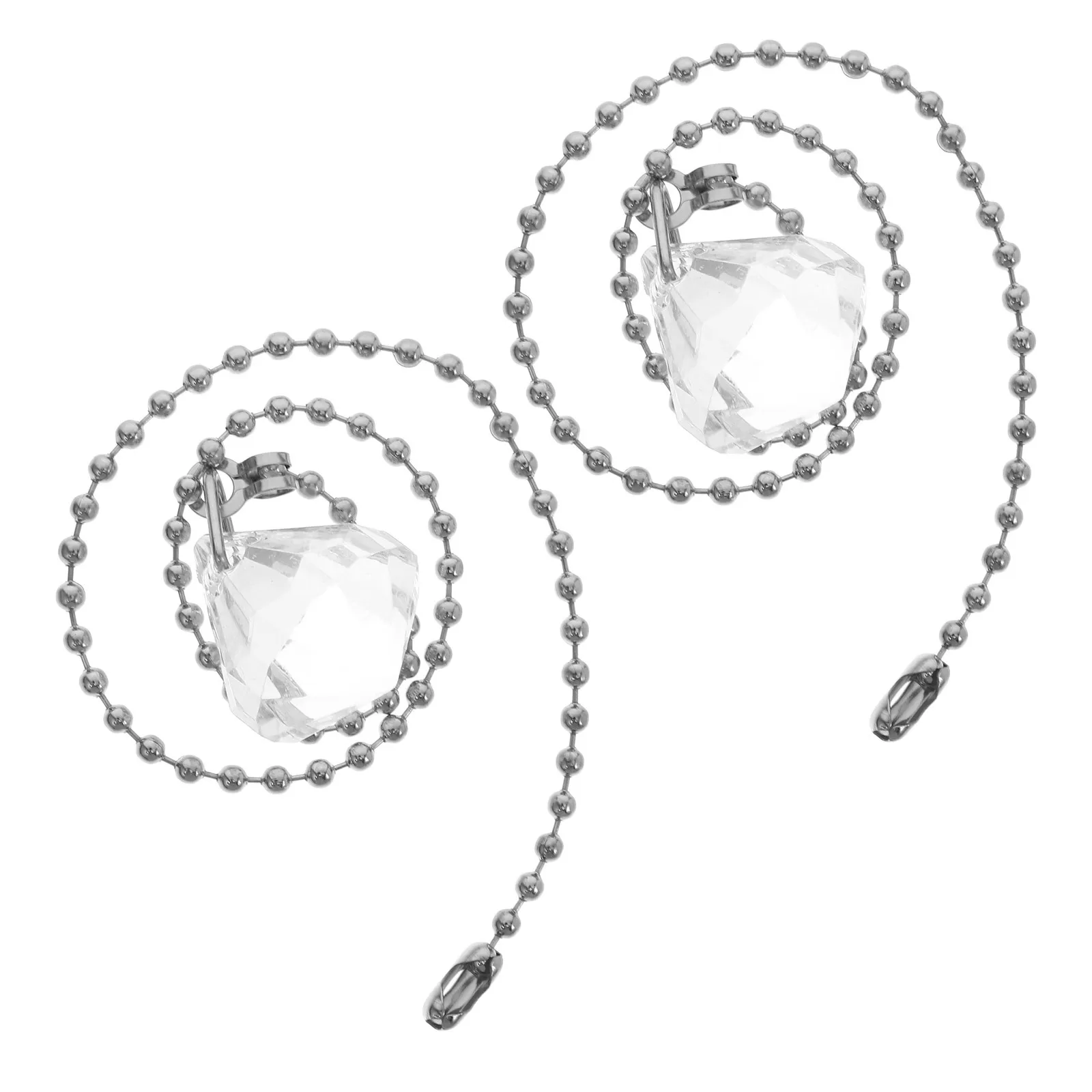 2 pçs ventilador de teto puxar corrente extensão bola cristal luz puxar corda substituição cabo controlador para luminária ventilador corrente