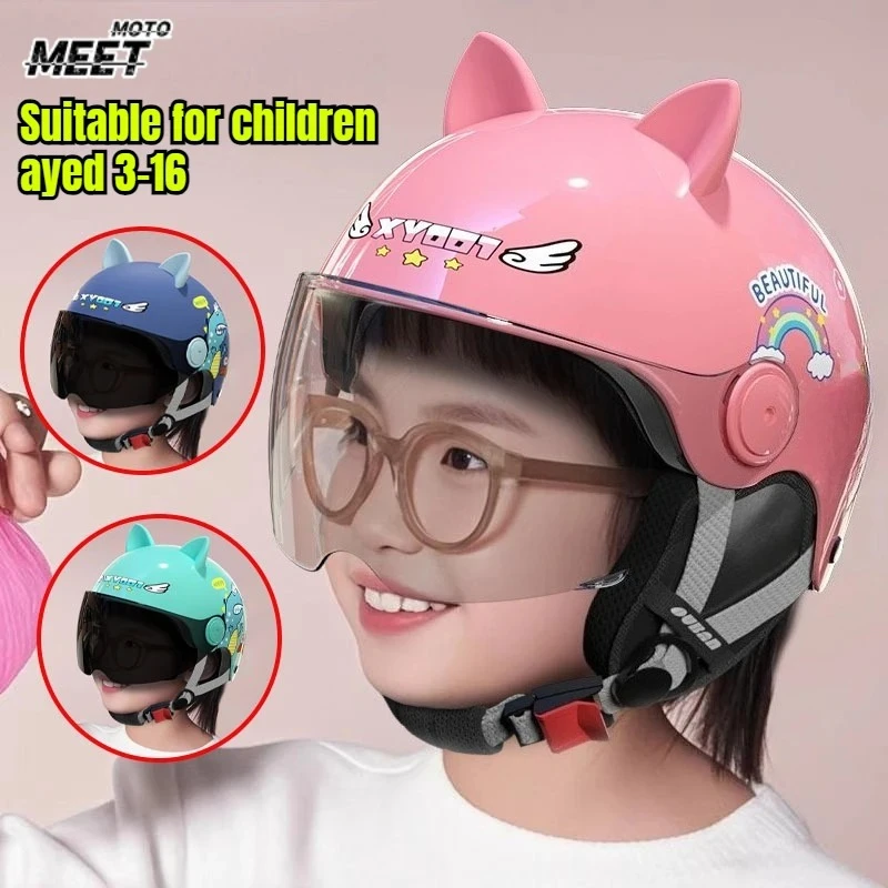 

Children's Motorcycle Helmets Four Seasons General Electric Bicycle Bicycle Riding Anti-fog Half Helmet Safety Helmet Capacete