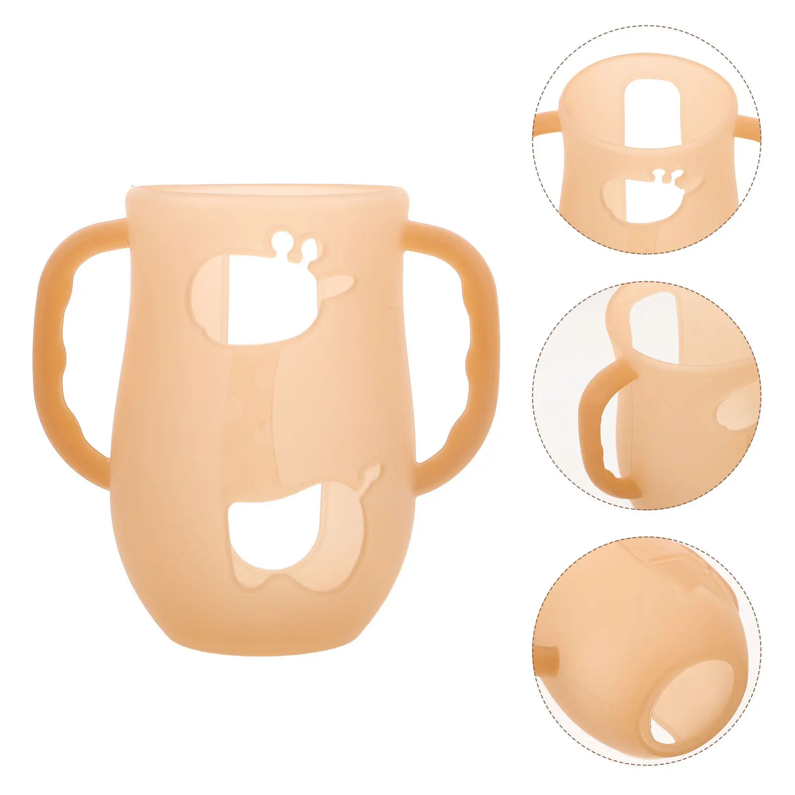 

Silicone Baby Bottle Handle Soft Ergonomic Grip Non-Slip Infant Feeding Accessory Bottle Sleeve Comfort Grip Universal Holder
