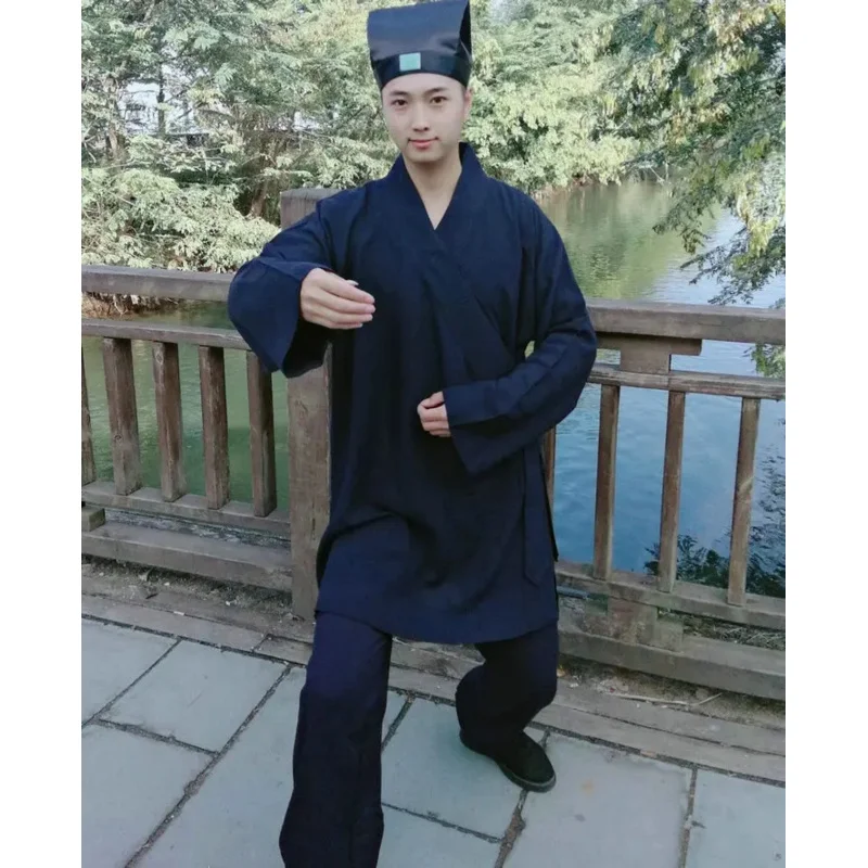 Cinese Wudang Taoist Kung Fu abbigliamento uomo Tai Chi uniforme Shaolin buddista monaco Robes arti marziali Kungfu abbigliamento top pantaloni