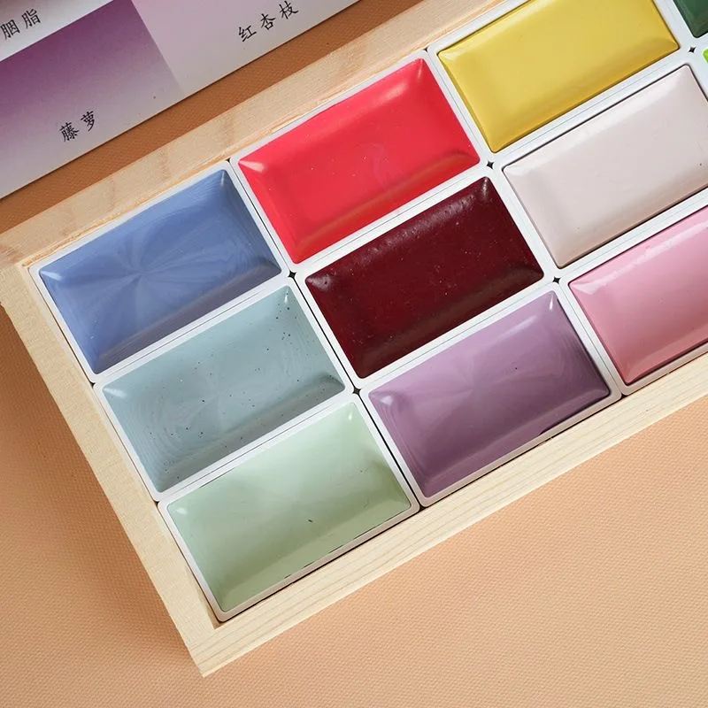 12-Color Handmade Chinese Painting Set，Each Piece to Be Removed Independently for Convenient Use， Suitable for Professional Art