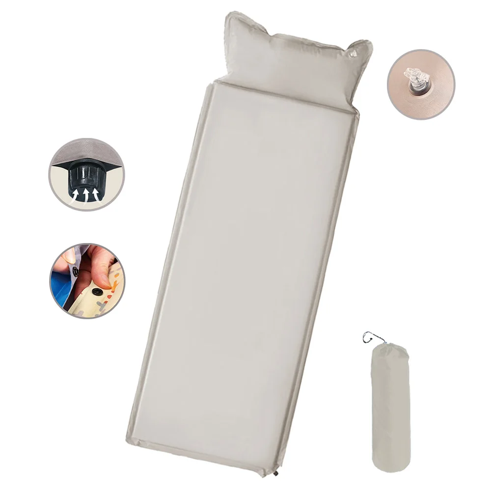 Spliceable 1-2 Person Camping Sleeping Pad Self Inflating Camping Mat Durable Inflatable Mattress Camping Mattress With Pillow