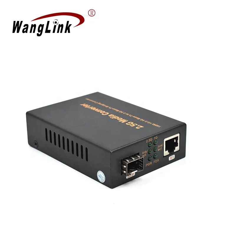 Wanglink-sfpファイバーイーサネットメディアコンバーター、2.5g、rj45、sfpメディアコンバーター