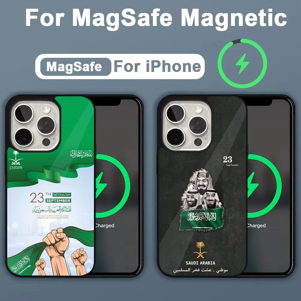 

Kingdom Of Saudi Arabia Flag Phone Case For iPhone 16,15,14,13,12,11,Plus,Pro,Max,Mini Magsafe Magnetic Wireless Charging