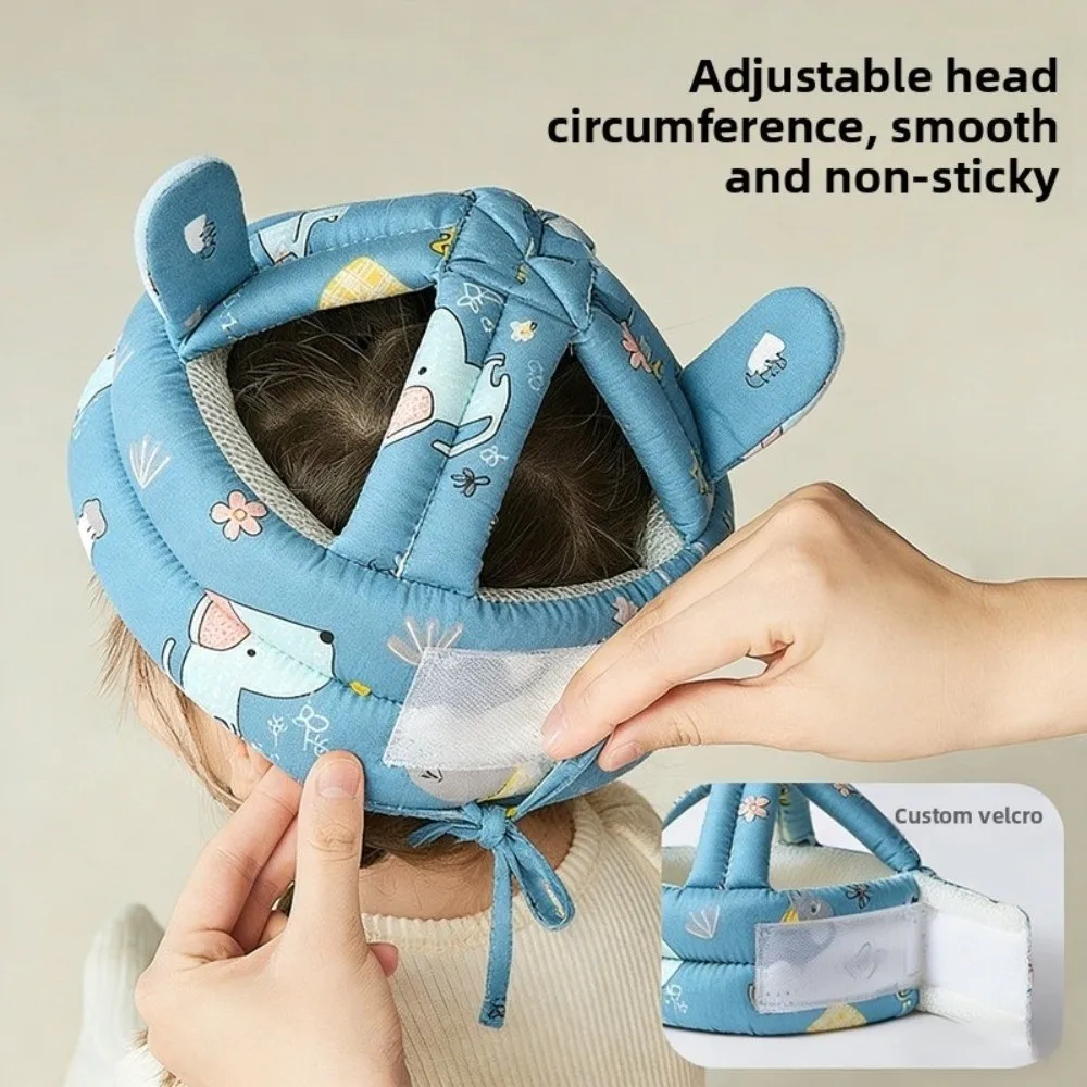 Capacete de Proteção Ajustável para Bebês, Macio, com Desenhos Animados, Antichoque, Respirável, Leve, para Segurança Infantil e Proteção contra Impactos para Crianças Pequenas