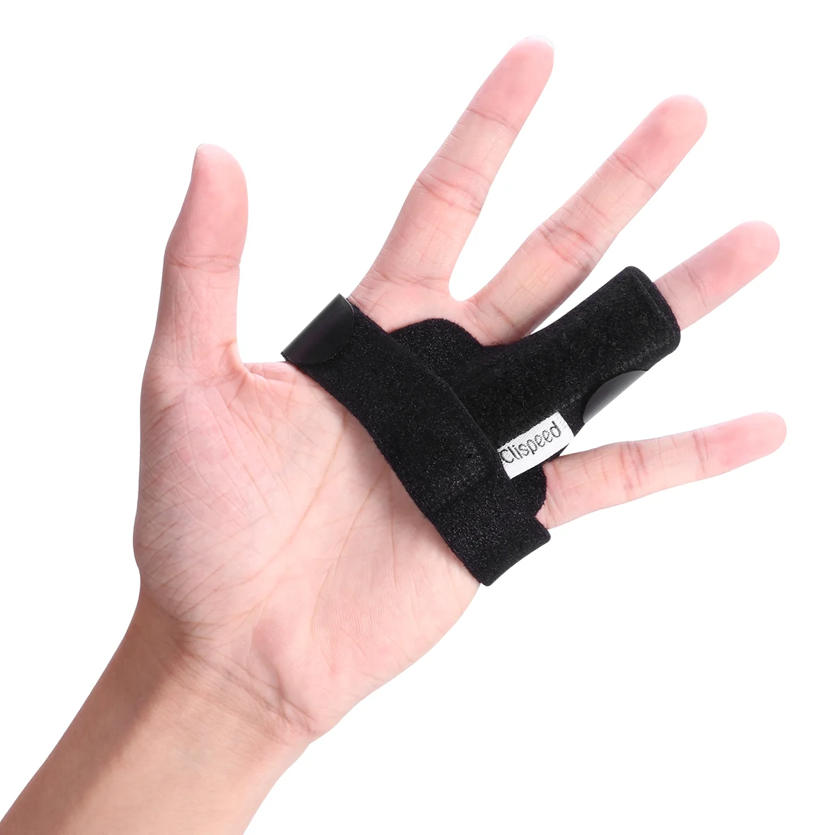 

CLISPEED Trigger Finger Splint Finger Splint Support Adjustable Fixing Belt with Aluminium One Size (Black)