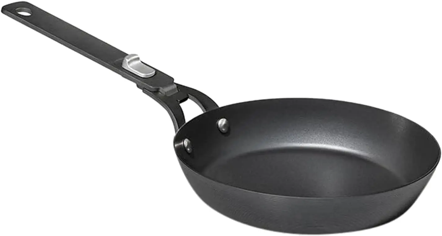 

8" Carbon Steel Frying Pan with Detachable Handle, Nonstick Over Time, Induction Compatible & Oven Safe