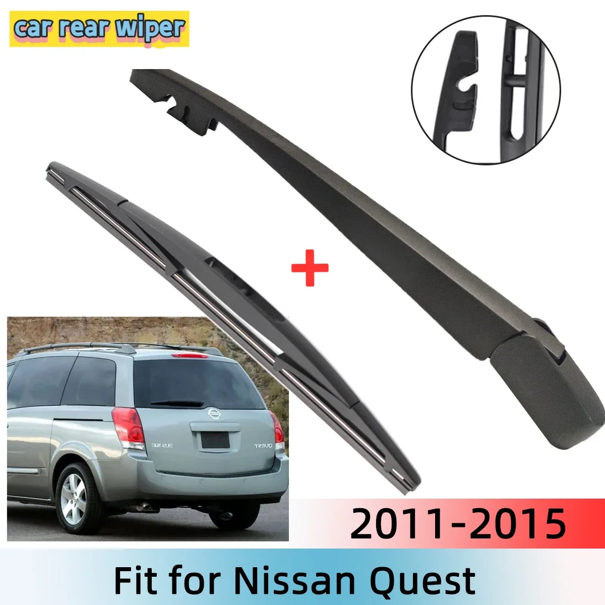 

Rear Wiper Blade & Arm Set Kit For Nissan Quest 2011--2015 Windshield Windscreen Rear Window