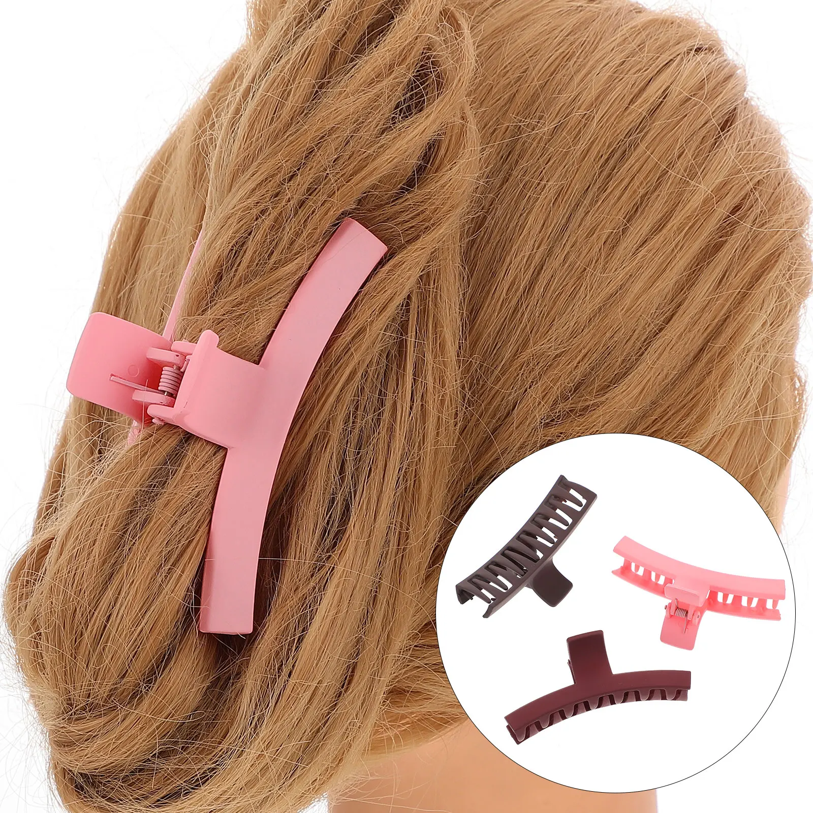 

3pcs Acrylic Hair Claw Clips Elegant Large Jaw Barrettes Durable for Women French Style Gifts Comfortable Thin