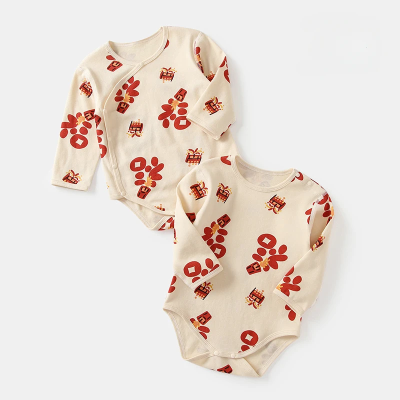 

Baby Clothes Long Sleeve Belly Protection Triangle Garment Bodysuit & One Piece for Spring and Autumn 100 Cotton Rompers