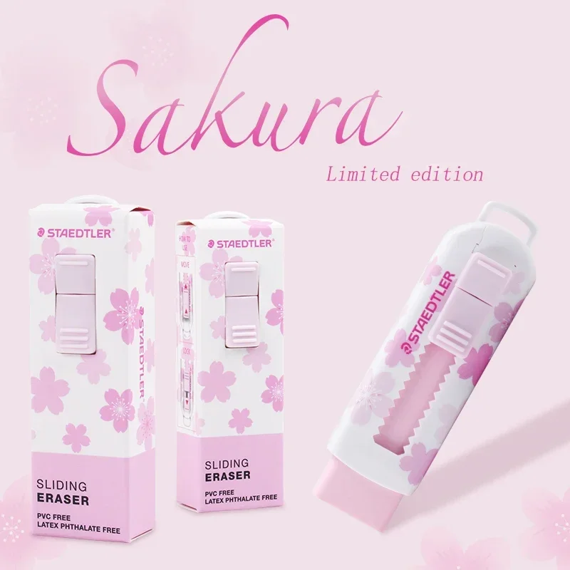 1pc Germany STAEDTLER Sliding Eraser 525 Cherry Blossom Limited Edition Pvc Free Latex Phthalate Free Rubber
