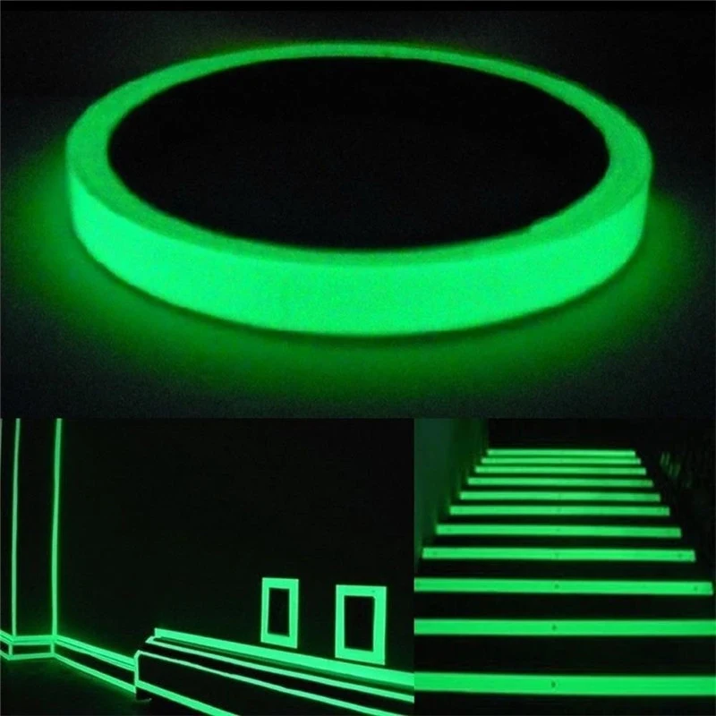 1roll Luminous Tape Fluorescent Night Self-adhesive Glow In Dark Safety Film Sticker Home Decor Party Supplies Decorative Sticke