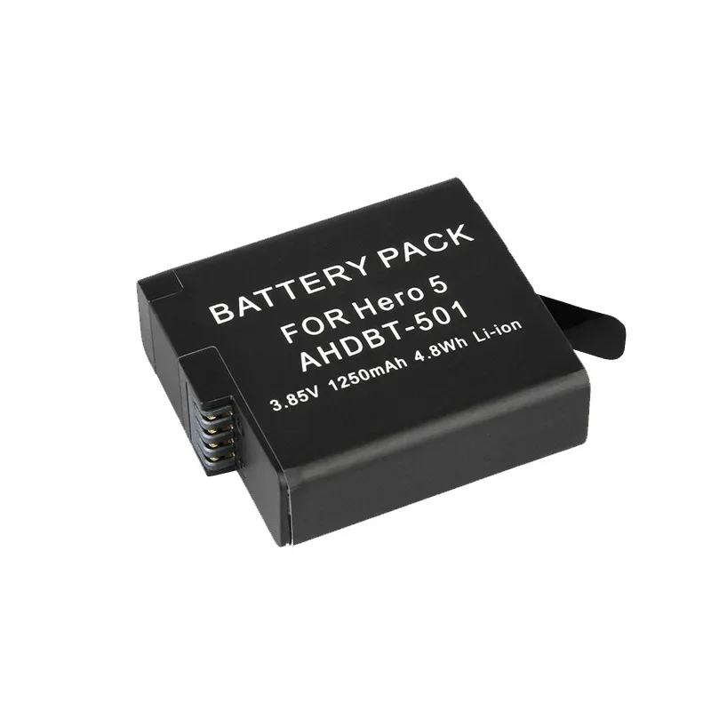 Bateria do Gopro Hero 7 6 5 GoPro5 Hero5 Gopro7 Hero7 Gopro6 Hero6 AHDBT 501 1250 mAh Cyfrowa kamera sportowa Baterie litowe — zdjęcie 6