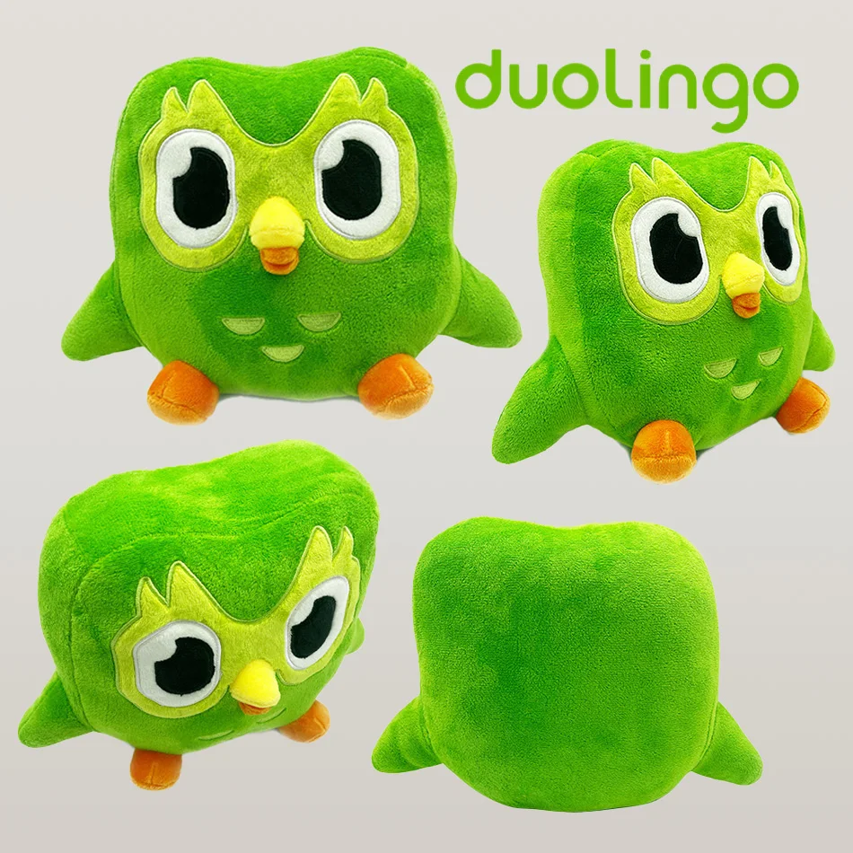 Kawaii Duolingo الأخضر البومة ألعاب من نسيج مخملي بلوشي من الثنائي البومة الكرتون أنيمي البومة دمية لينة محشوة الحيوان الأطفال هدية عيد ميلاد