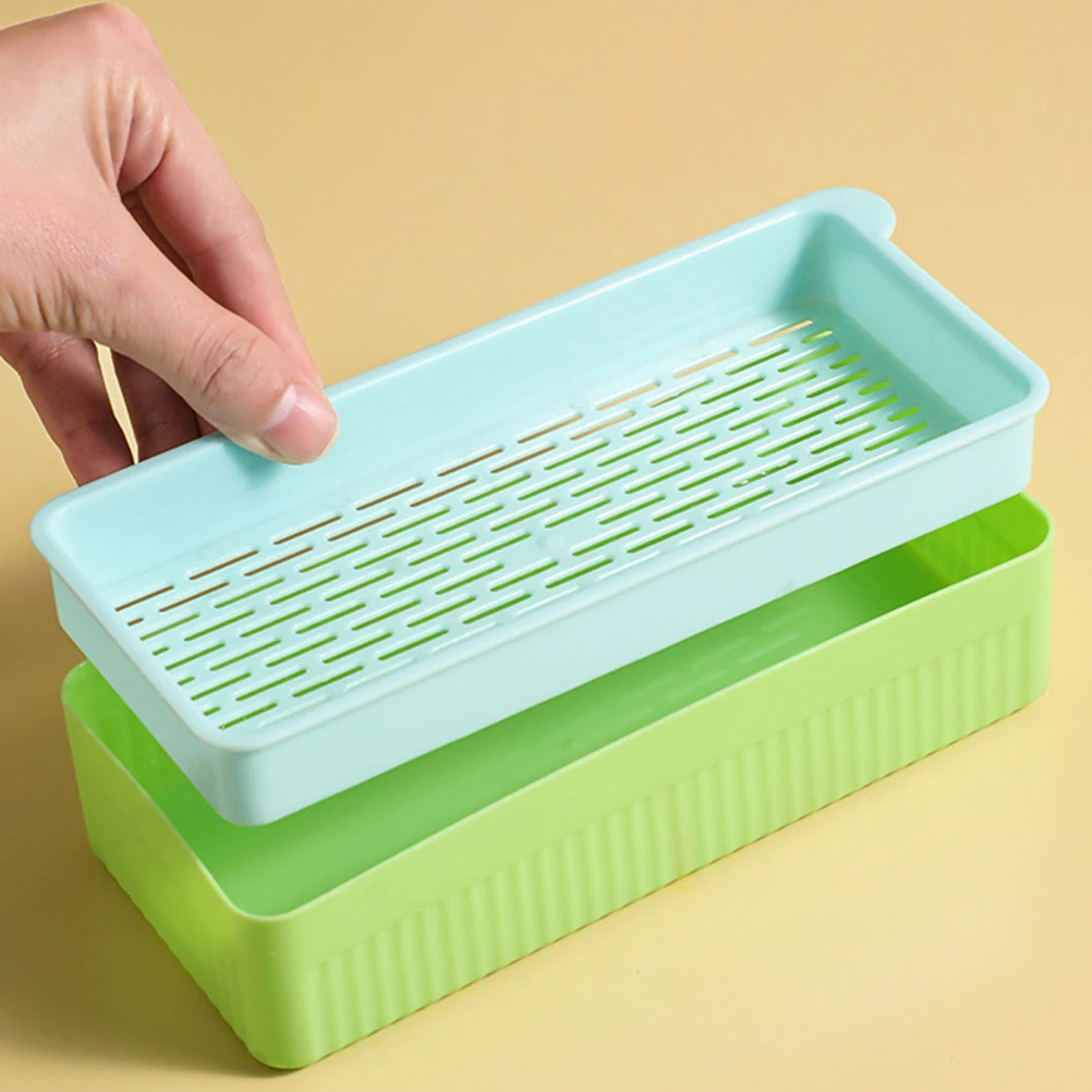 

3 Pcs Cat Grass Planter Densely Small Hole Easy Take Root Hydroponic Plastic Planting Box for Cats Pet Pots Sprout Tray