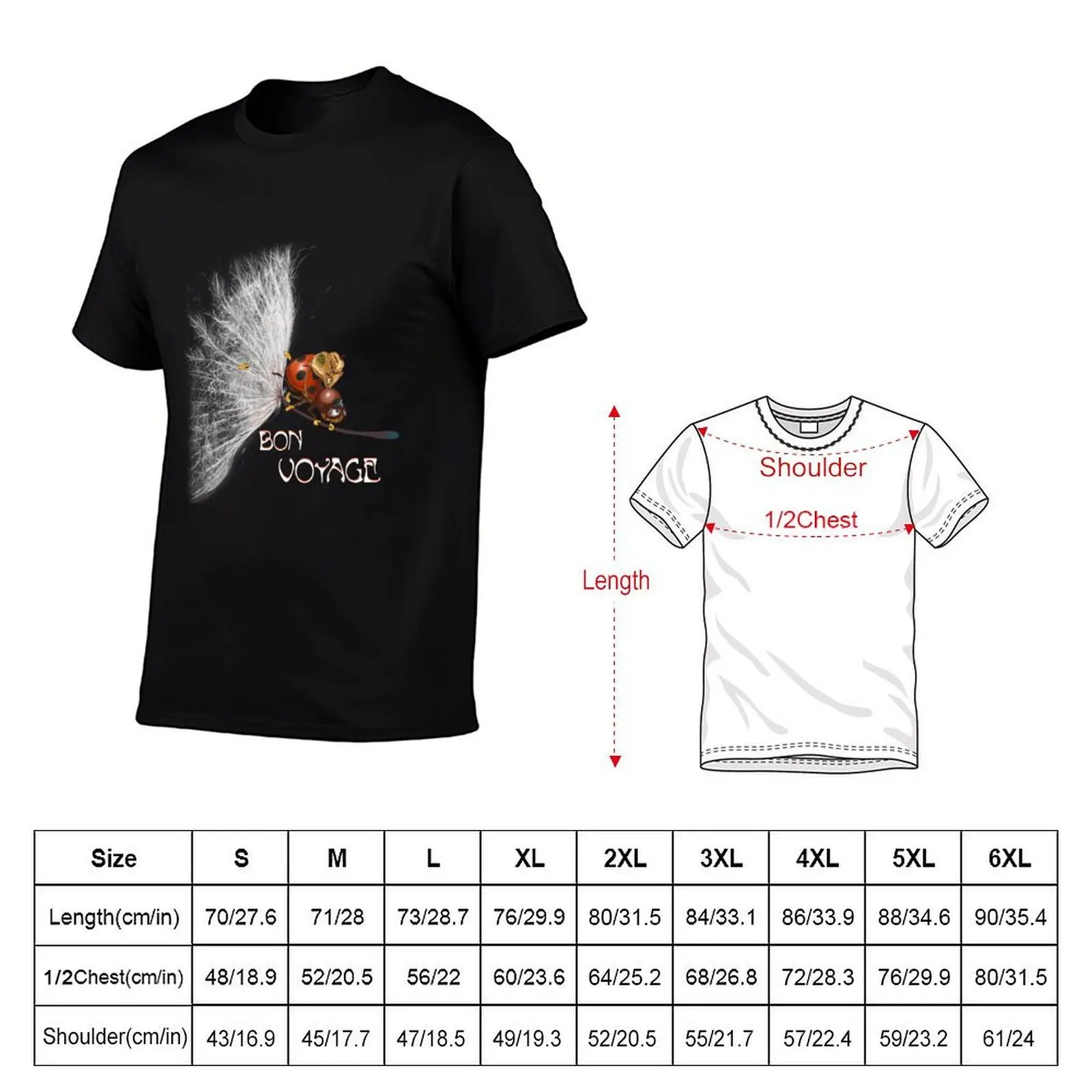 Bon Voyage. ladybug T-Shirt Christmas Casual Tee Shirt