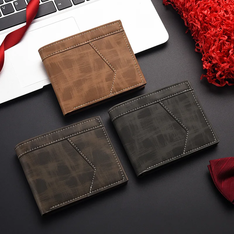 Men Wallet PU Business Foldable Wallet Luxury Billfold Slim Hipster Credit Card Holders Inserts Coin Purses Vintage Walltes