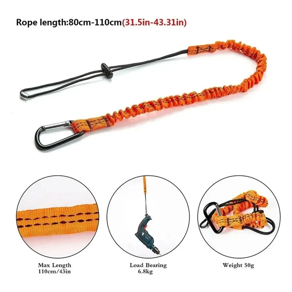 With Carabiner Hook Safety Bungee Tether Anti-Falling TelescopicSafety Rope Aerial Work Sport Climbing Working Tools Lanyard