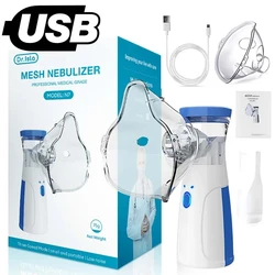 Nebulizzatore medico USB portatile per bambini adulti spruzzatore per compressore per la tosse nebulizzatore portatile compatto regolabile nebulizzatore domestico