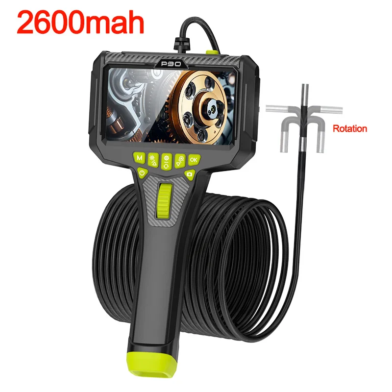 360° Steering Industrial Endoscope Camera 6mm 5"IPS Screen Single Lens Waterproof Inspection Borescope For Car/Pipe/Repair image 3