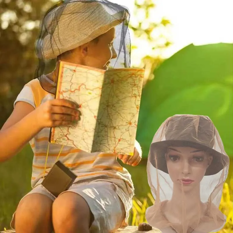 Topi Jaring Anti Nyamuk Pelindung Wajah untuk Mendaki, Berkemah, Memancing, Berkebun, Aktivitas Luar Ruangan, Bernapas, Pelindung Wajah
