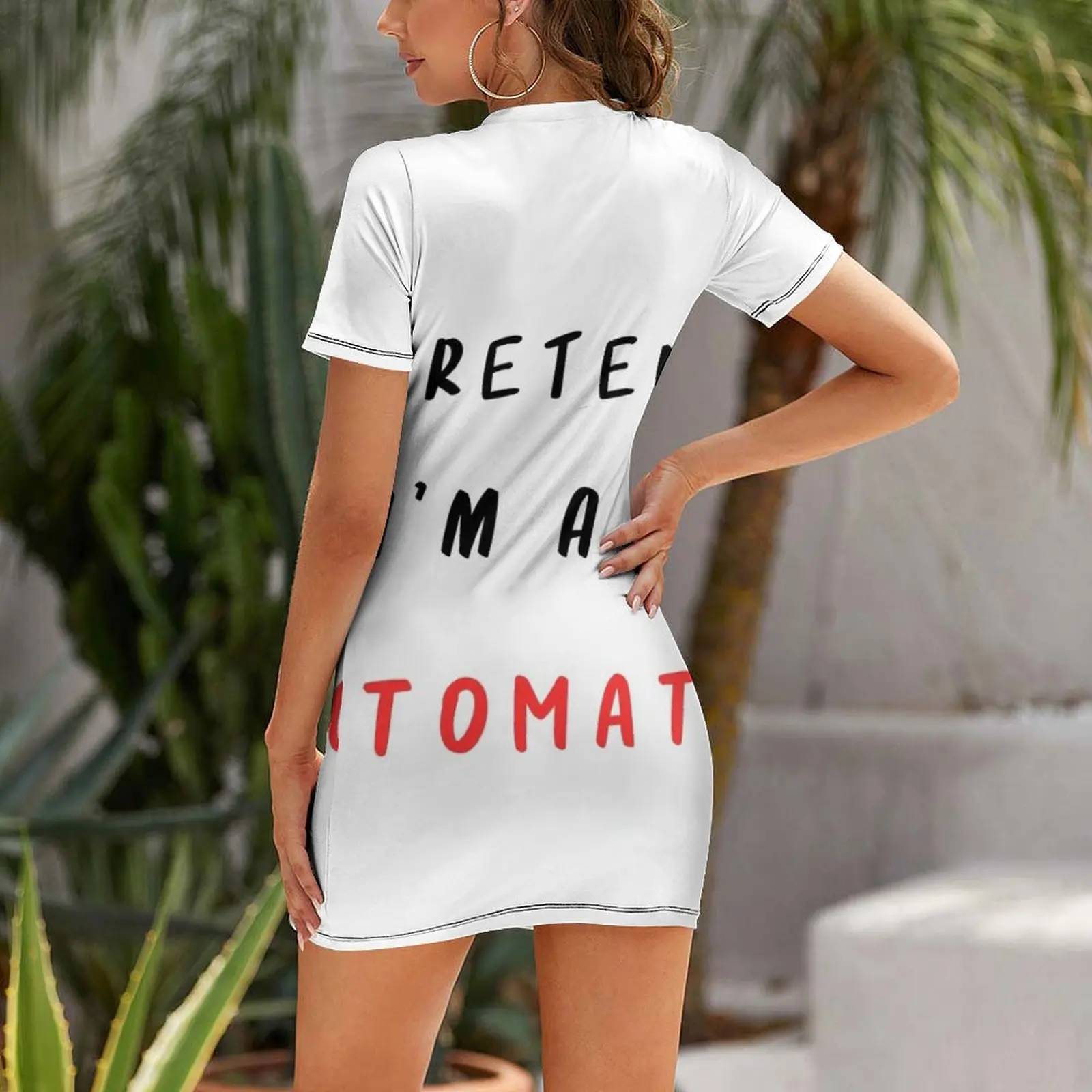 Pretend I'm a Tomato, Funny Tomato Cool Quotes Short Sleeved Dress prom clothes women's elegant loose dresses