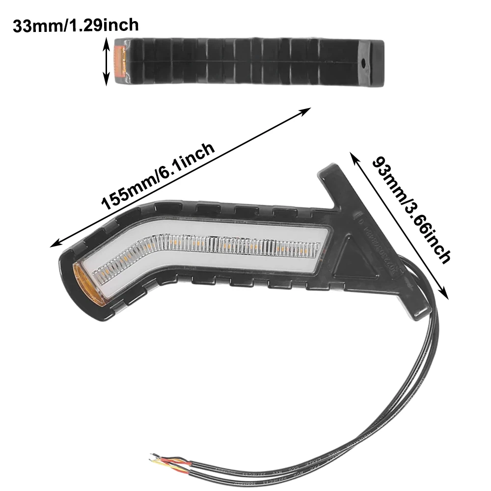 2 pçs 12v 24v à prova dwaterproof água caminhão de reboque led contorno luzes marcador laterais fluindo água néon haste lâmpada sinal volta para